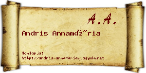 Andris Annamária névjegykártya