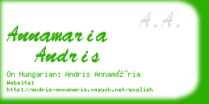 annamaria andris business card